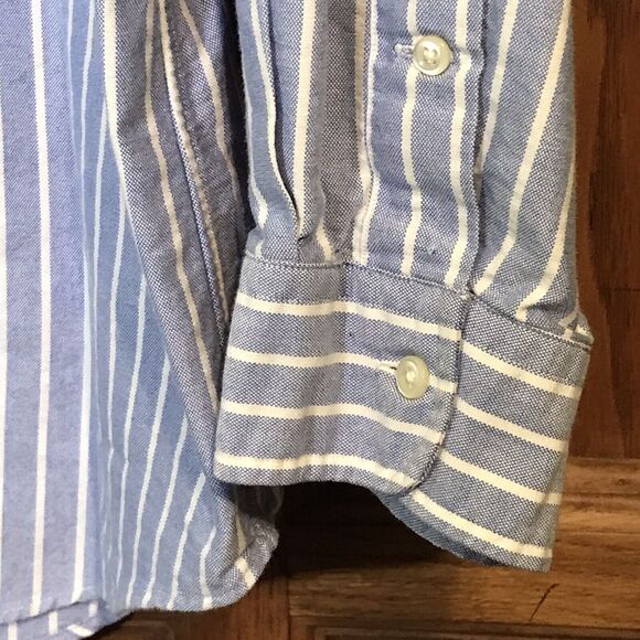 Ralph Lauren Classic Fit Shirt Men's XL - 18 Blue Stripe LS Button Down Pony - Picture 6 of 12